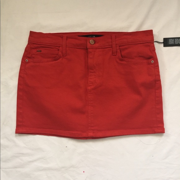 Joe’s Jeans Red Hot Denim Mini Skirt - Picture 2 of 6